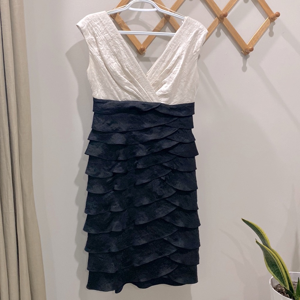 London Times Black and White Cocktail Dress